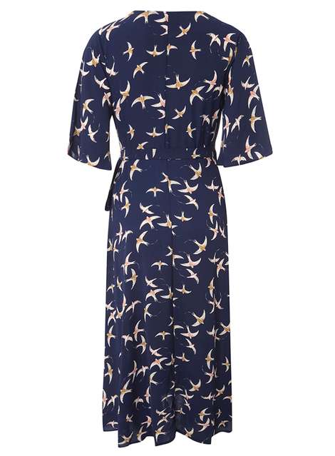 **Izabel London Navy Vintage Wrap Dress